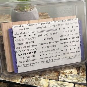 NEW STAMPIN' UP So Many Sayings Stamp Set with Wooden Mounts - RARE